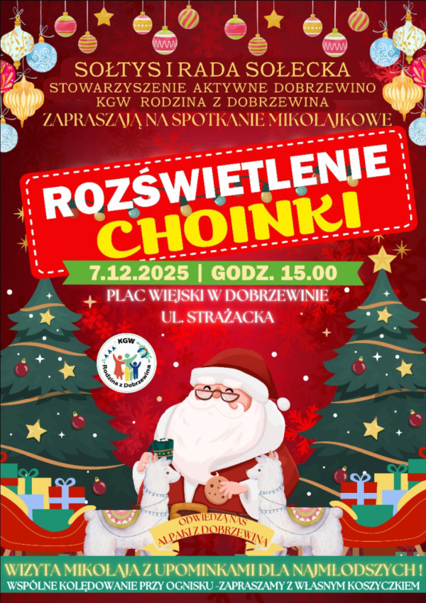 Rozświetlenie choinki - Dobrzewino