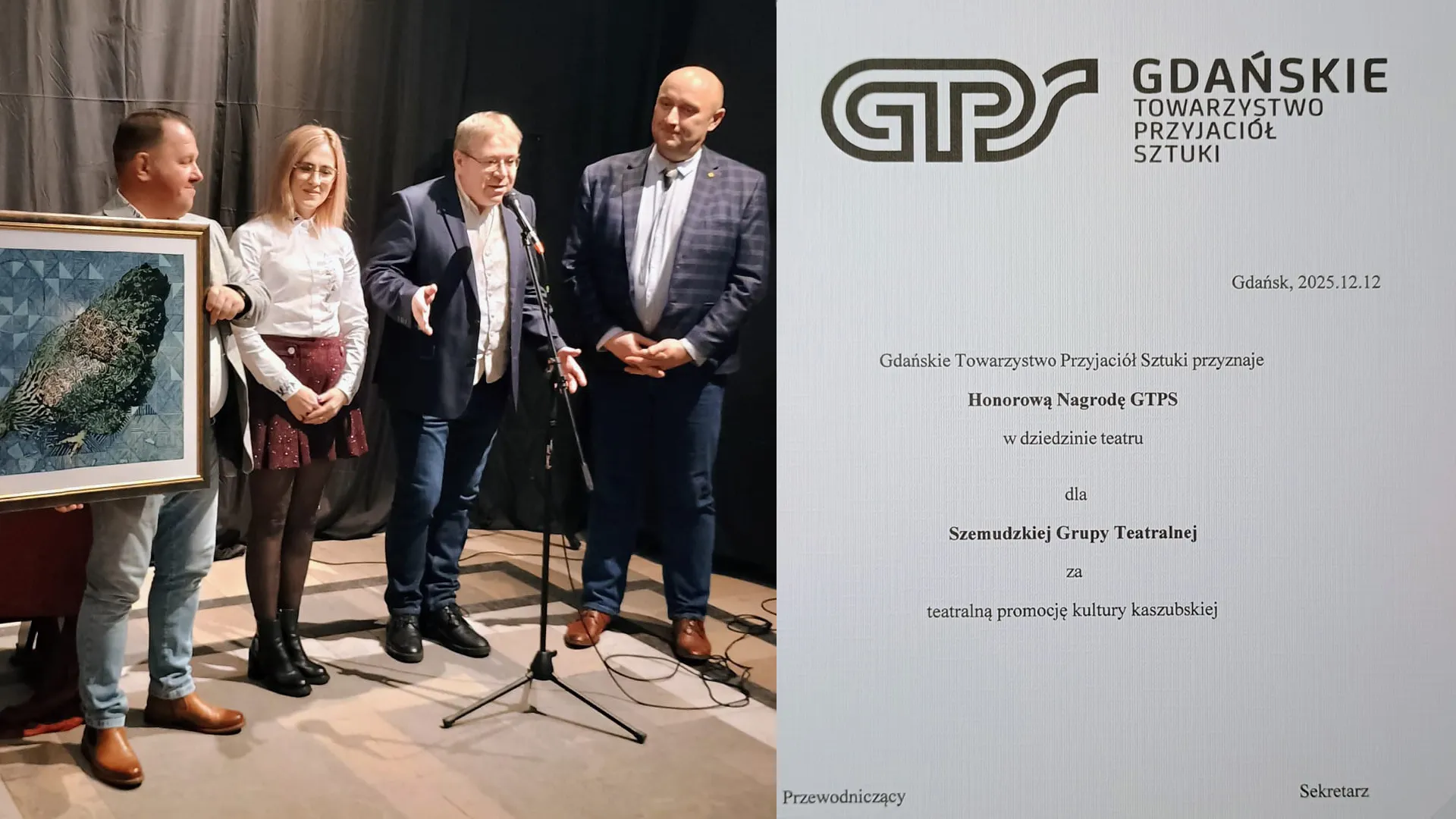 Nagrody GTPS dla Szemudzkiej Grupy Teatralnej i Koleczkowian.
