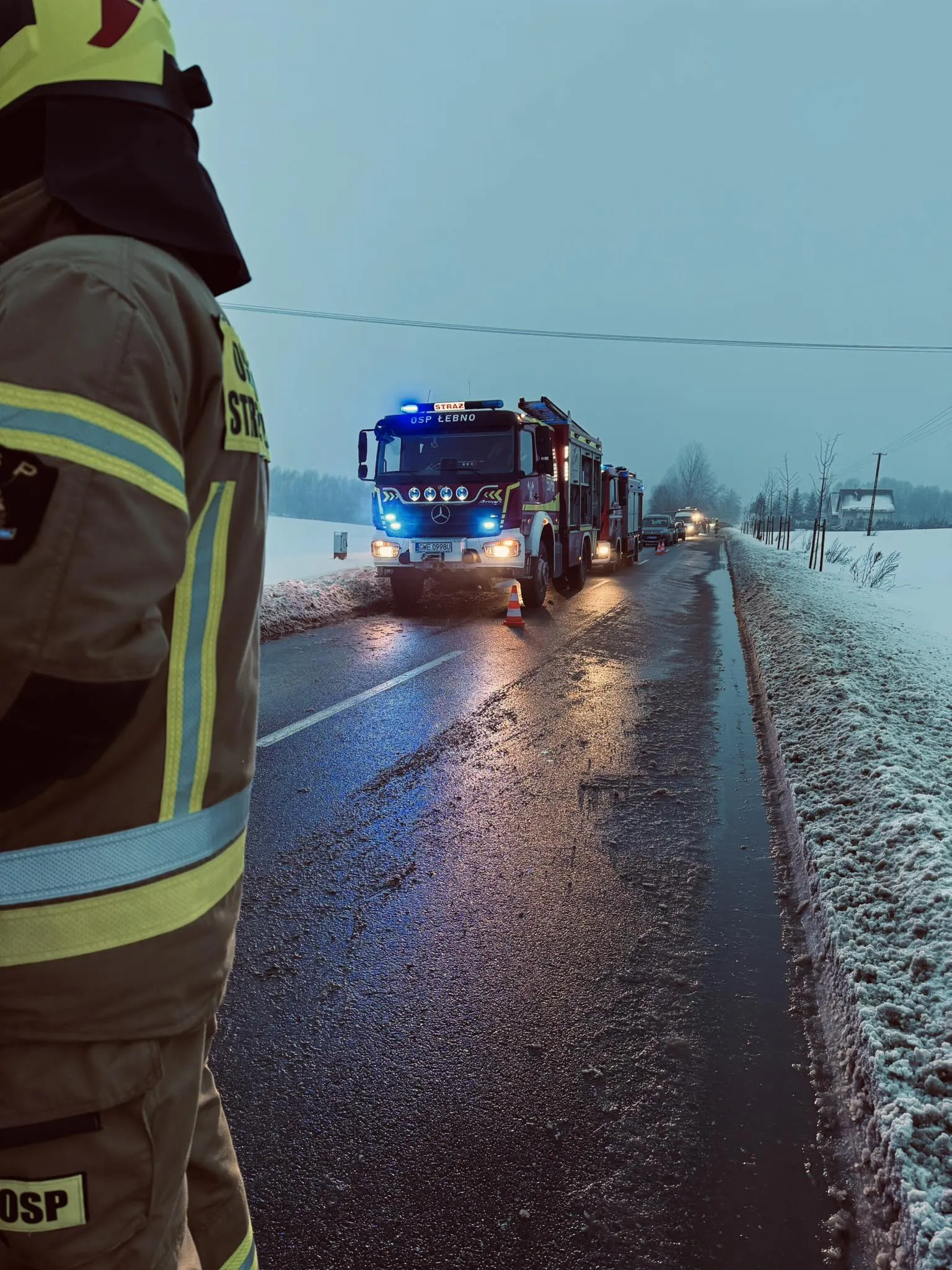 Potrącenie 15-latka w Łebnie na drodze do Łebieńskiej Huty.