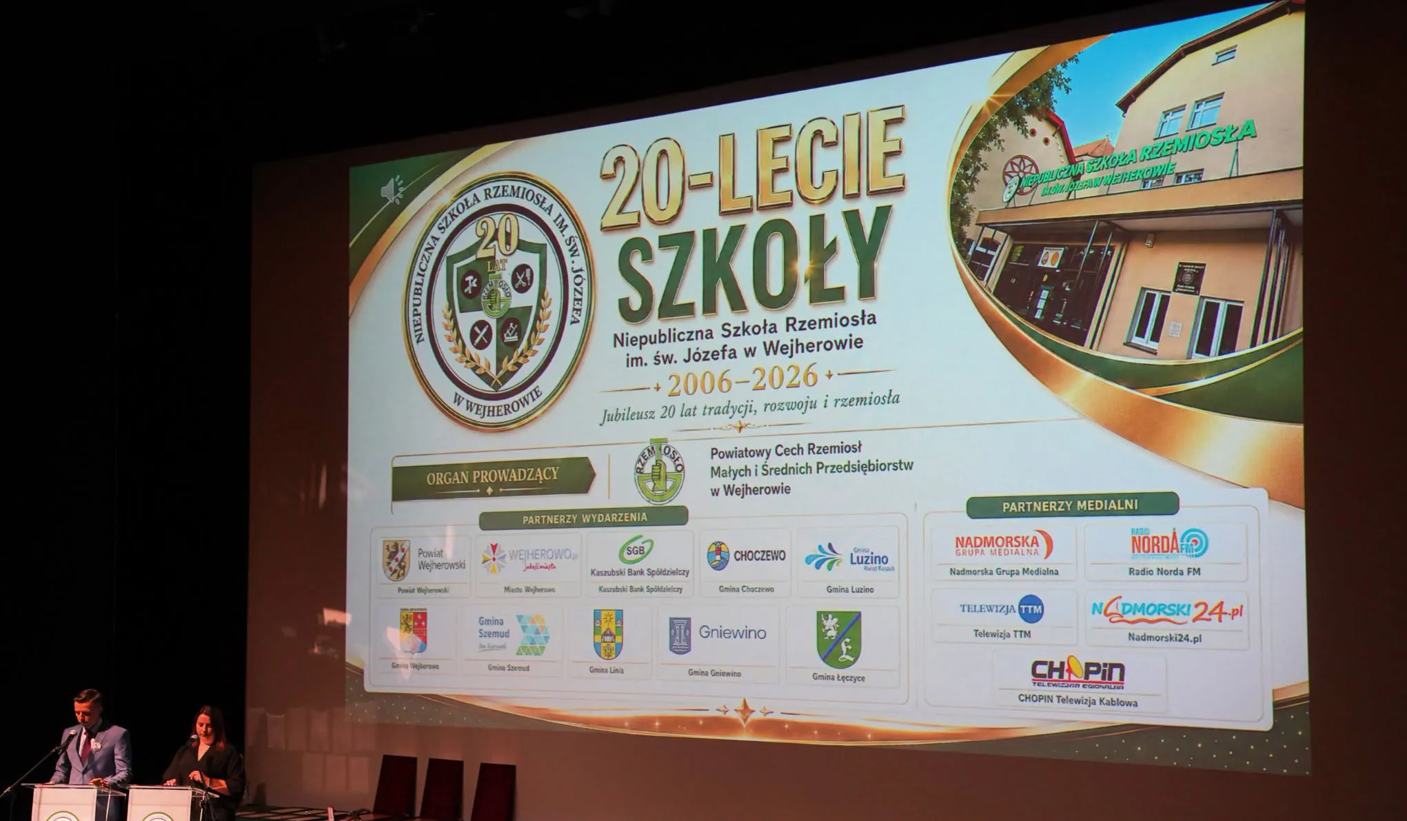 Gmina Szemud podczas jubileuszu Niepublicznej Szkoły Rzemiosła w Wejherowie.