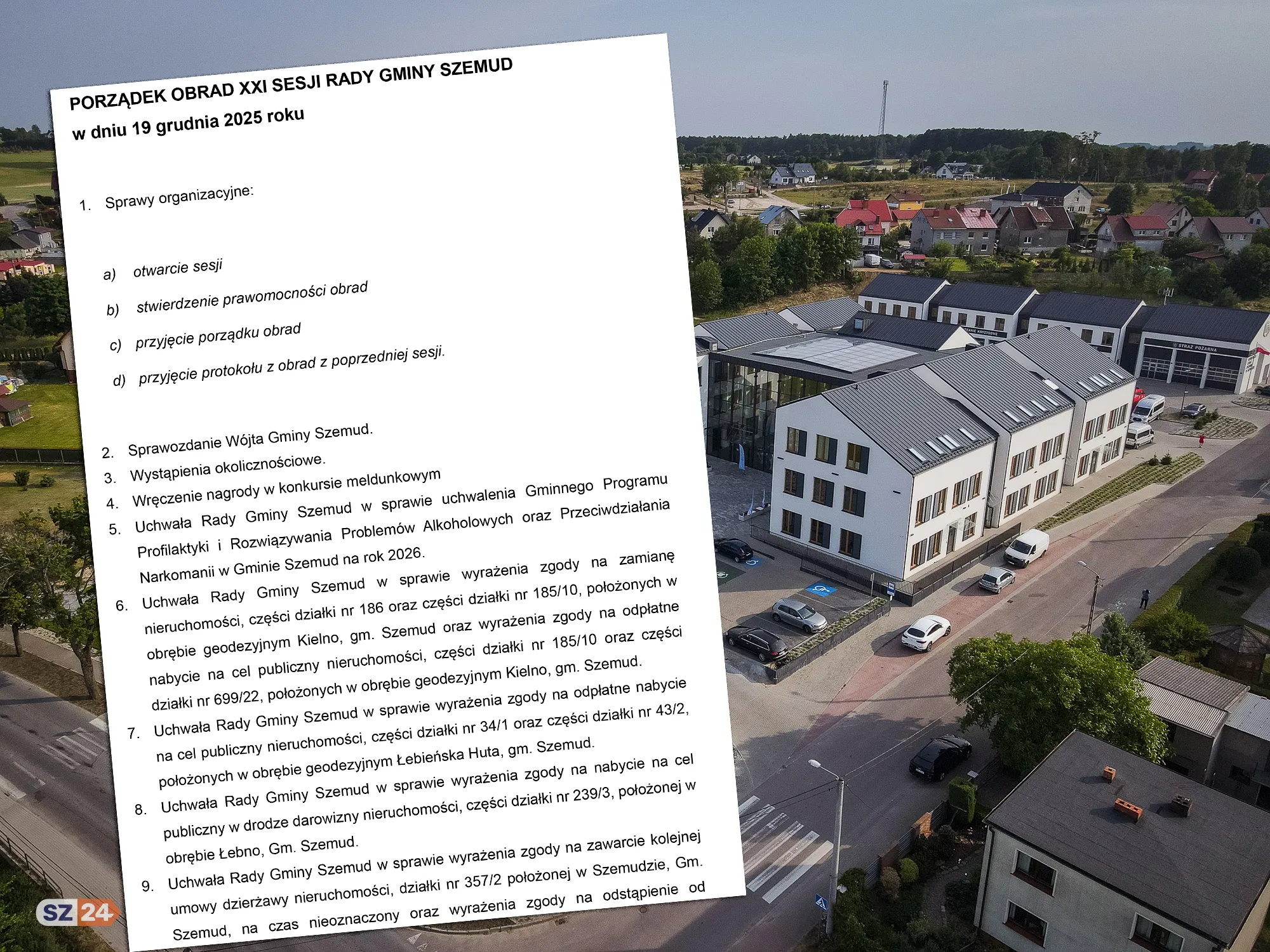  XXI sesja Rady Gminy Szemud. Co zawiera porządek obrad?